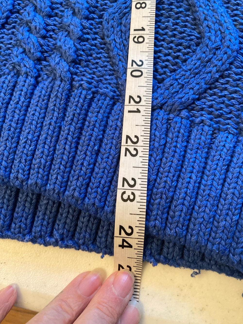 Princess Polly Cable Knit Crewneck Oversized Sweater - Royal Blue - Picture 6 of 6